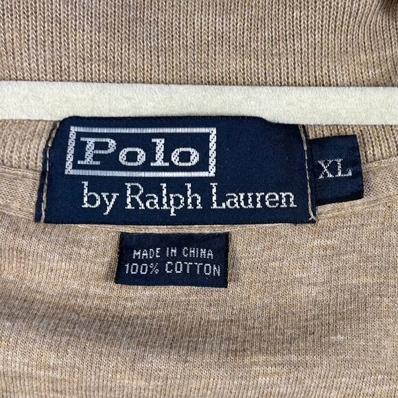 Polo Ralph Lauren Men's Quarter Zip Pullover Sweater Size XL Tan - Picture 3 of 8